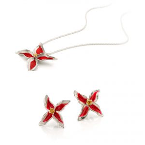 Faja Lobi Flower Set Silver